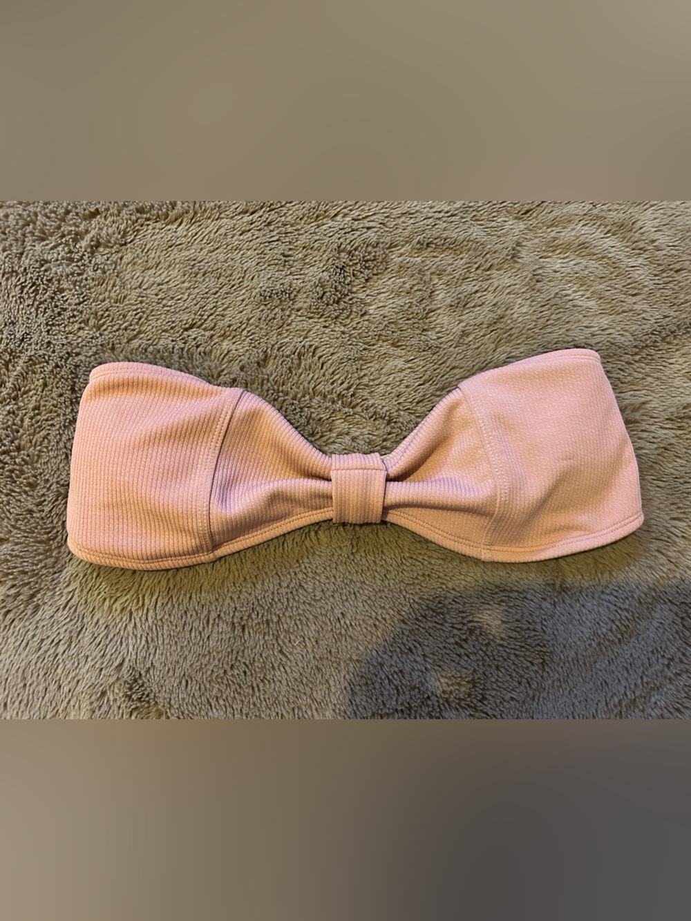 Soft Ribbed tan bikini top size 6